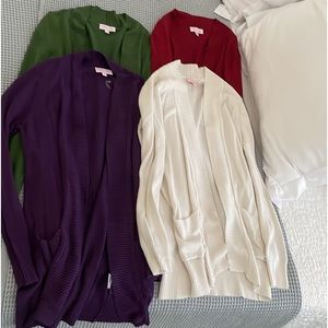Lot of 4 Pink Lily Cardigans M